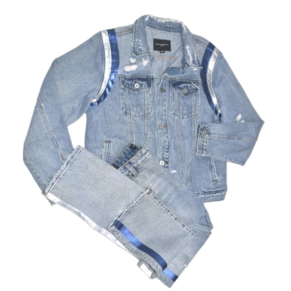 Cult Of Individuality NY Mens Jeans Set Suit Rocker Slim Jacket XXLPant 40x33